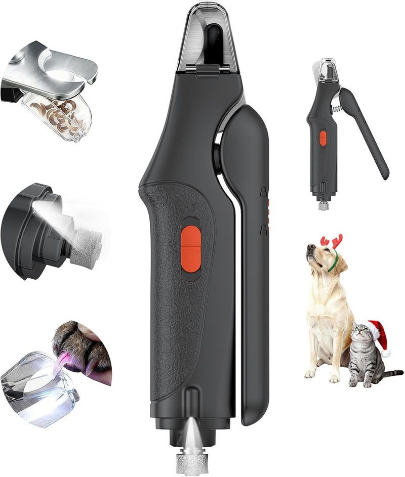 CATPICK 2-in-1 Cat Nail Clippers & Dog Nail Clippers Trimmers for Large Medium Small Dogs Cats Claw Trimmer Quick Sensor and Safety Guard USB Rechargeable with 2 LED Lights Dogs Nail Trimmer - Image 1